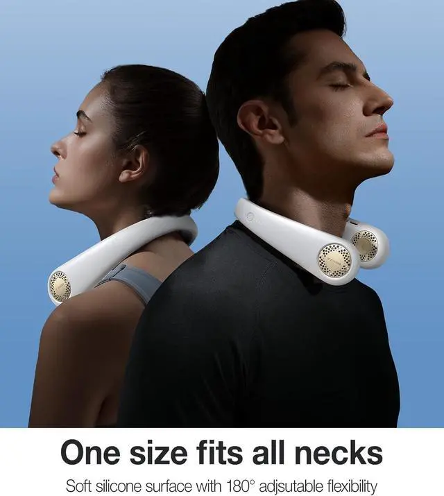 Alt view image 6 of 6 - COOLiFY [All-New, Upgraded Powerful Airflow] Industry-First Portable Neck Fan - Rechargeable, 360° Airflow, Hands-Free Bladeless Cooling, For Yard Work, Indoor, Outdoor Use - Elegant Ivory