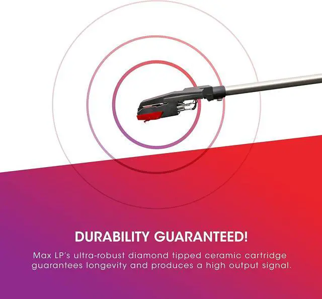 Alt view image 6 of 7 - Audio Max LP Black |Three Speed Vinyl Conversion Turntable with Stereo Speakers, USB Output to Convert Vinyl Records to Digital Files and Standard RCA & Headphone Outputs