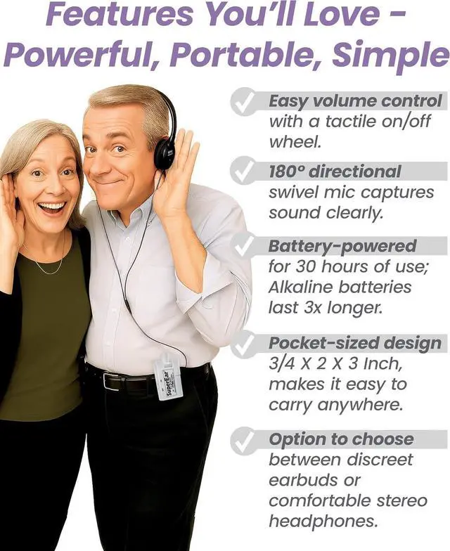 Alt view image 6 of 7 - Model SE5000 (PSAP) for Seniors - Hearing Amplifiers for Seniors, Super Ear Personal Sound Amplifier, Sound Amplifier Listening Device and Audio Accessories in 50dB Ambient Sounds Increase