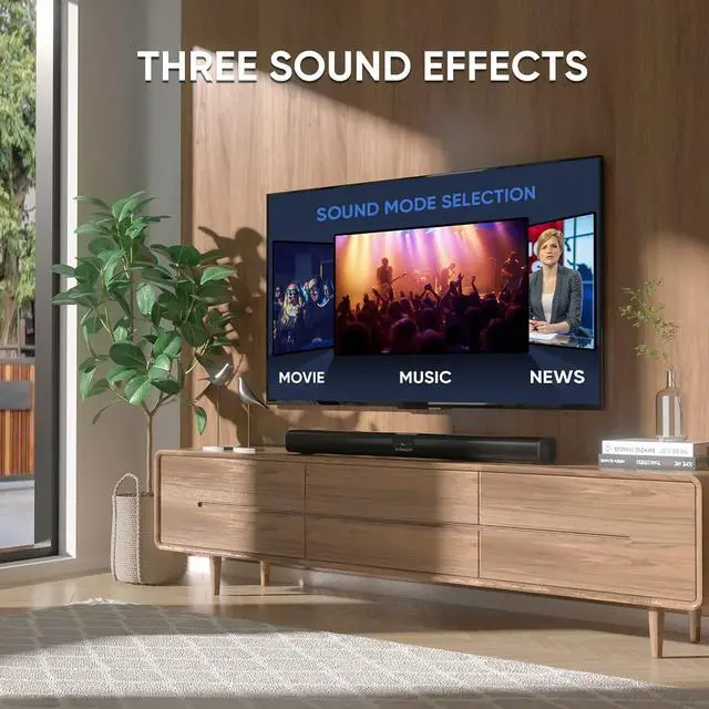 Alt view image 4 of 6 - Sound Bars for Smart TV, 31-in Bluetooth TV Soundbar Speakers with HDMI-ARC, Optical AUX Connection, Crisp Sound and Easy Setup, Detachable Surround Sound System for TV, PC, Projector.