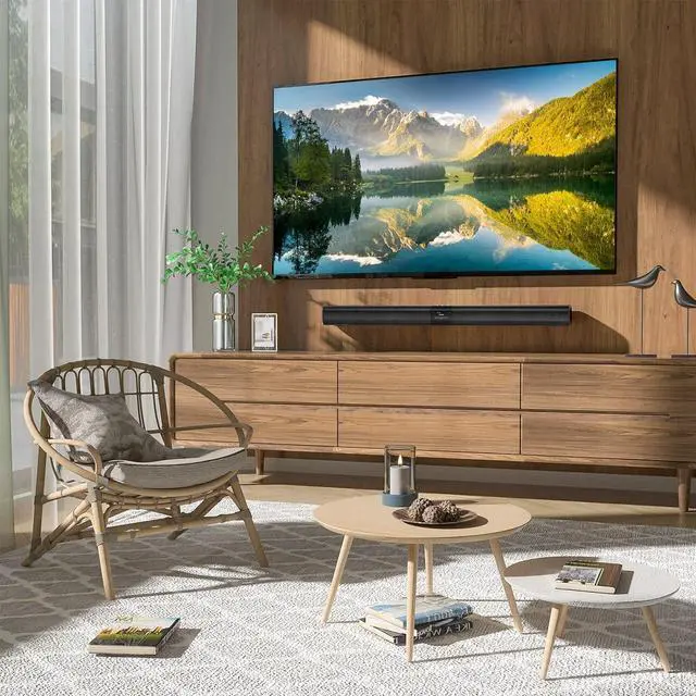 Alt view image 5 of 6 - Sound Bars for Smart TV, 31-in Bluetooth TV Soundbar Speakers with HDMI-ARC, Optical AUX Connection, Crisp Sound and Easy Setup, Detachable Surround Sound System for TV, PC, Projector.