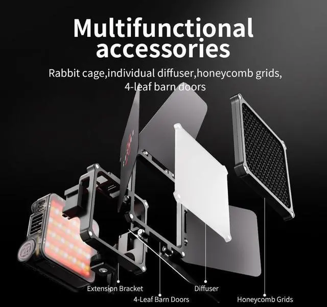 Alt view image 5 of 7 - FIVERAY M20 Combo Bi-Color Video Light [Official], 20W Portable Camera Photography Light, CRI 95+, 2700K-6500K,TLCI 97+, 4500mAh with 10 Light Effects, Support Magnetic Attraction and USB-C PD