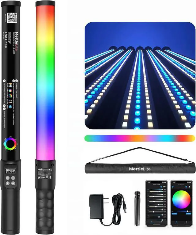 Main image of LS400C RGB LED Light Stick Full Color Continuous Output Video Light 2 ft with APP Control 2800K-8000K CRI96 TLCI97 RGB CCT HSI 10 Customizable Light Effects Built in Rechargeable Battery