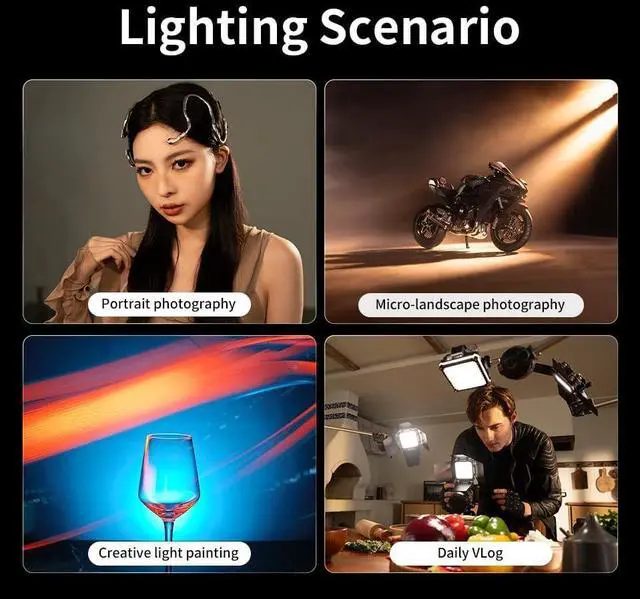 Alt view image 6 of 7 - FIVERAY M20C RGB Video Light [Official], 20W Portable Camera Light, HSI Mode, TLCI 96+, Temperature 2500K-10000K with 9 Light Effects, Support App Control and PD Fast Charge