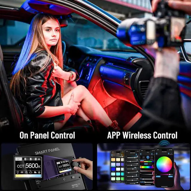 Alt view image 4 of 7 - SPL210C RGB LED Video Light with APP Control, 360 Full Color RGB Panel, 2800K-8000K, CRI/TLCI 97+, 10 Scenes, Professional Photography Studio Lighting for YouTube/Stream/Photo/Video
