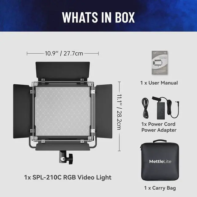 Alt view image 7 of 7 - SPL210C RGB LED Video Light with APP Control, 360 Full Color RGB Panel, 2800K-8000K, CRI/TLCI 97+, 10 Scenes, Professional Photography Studio Lighting for YouTube/Stream/Photo/Video
