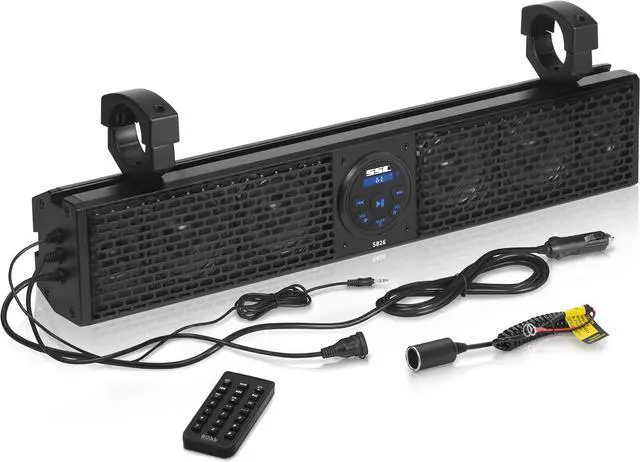 Main image of SB26 ATV UTV Sound Bar - 26 Inch Wide, 4 Inch Speakers, 1 Inch Tweeters, Full Range Audio, IPX5 Weatherproof, Bluetooth, Built in Amplifier, Golf Cart Compatible