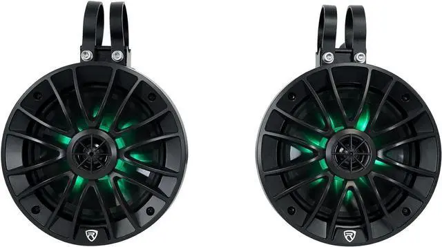 Alt view image 6 of 7 - PT65BR 6.5" 300W peak/100W RMS Powered Bluetooth True Coaxial Tower Speakers, Class-D Amp, IPX6, RGB LED Lights w/Remote, Aux/RCA, for ATV/UTV/RZR/Cart