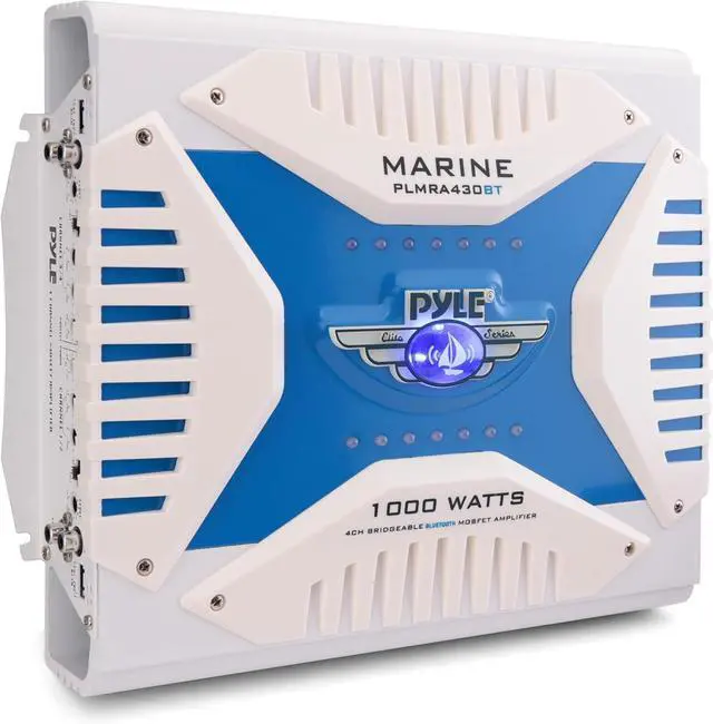 Main image of 2.1 Bluetooth Marine Amplifier Receiver - Waterproof 4 Channel Wireless Bridgeable Audio Amp for Stereo Speaker with 1000 Watt Power Dual MOSFET Supply, GAIN Level and LED Indicator - PLMRA430BT