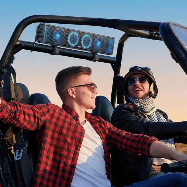 Alt view image 7 of 7 - 25 Inch UTV Sound Bar, ATV SoundBar Bluetooth with RGB Lighting, IP66 Waterproof Golf Cart Sound Bar, Amplified Powersports SXS SoundBar, UTV Speakers Compatible with Polaris RZR Can-Am