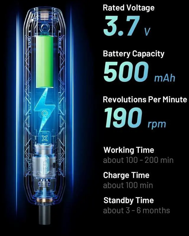 Alt view image 3 of 7 - Electric Screwdriver Set, 181 in 1 Cordless Screwdriver, 3 Torque Settings with 160 Magnetic Precision Bits, Power Screwdriver Repair Tool Kit for Phone Laptop Camera Watch Computer
