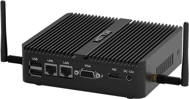 Main image of Fanless Mini PC, Industrial PC Celeron J4125, DDR4 8GB RAM 128GB SSD, Mini Computer 2 LAN, Wifi, BT4.0, Industrial Mini PC with 2 RS232 COM, HD/VGA Port, 4x USB3.0, Mini Desktop Windows 10 Pro