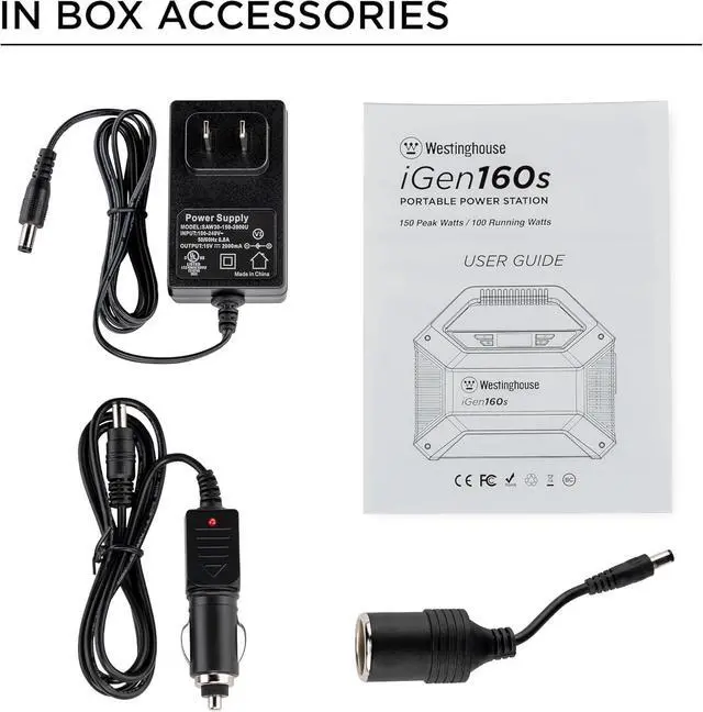 Alt view image 5 of 7 - 155Wh 150 Peak Watt Portable Power Station & Solar Generator, Modified Sine Wave AC Outlet, Backup Lithium Battery for Camping, Home, Travel, Indoor/Outdoor Use (Solar Panel Not Included)