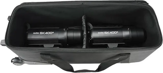 Alt view image 7 of 7 - Studio Trolley Case with Telescopic Handle 32.3x11x11.8 inch/82x28x30 cm, Rolling Camera Case,Carrying Bag with Wheels for Light Stands, Tripods, Strobes and Studio Lights,Telescopes.
