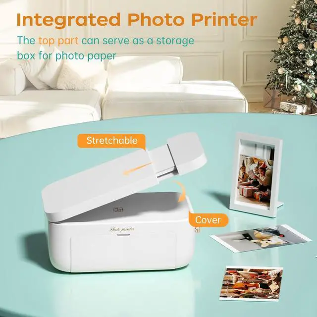Alt view image 4 of 7 - 4x6 Photo Printer with 108 Sheets & 2 Color Ribbons - Dye Sublimation Wireless Portable Photo Printer for iPhone & Android Smartphones, Home & Travel Picture Printing, Ideal Gift, White