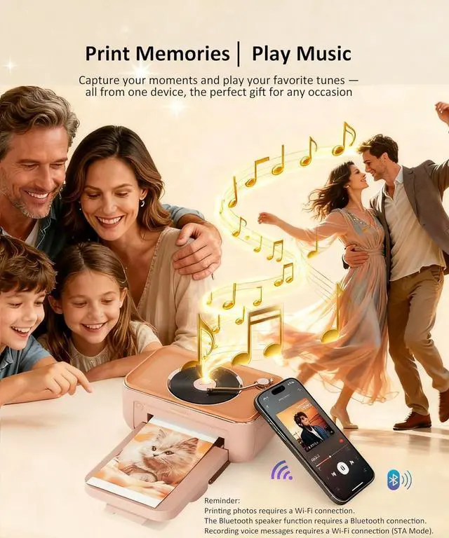 Alt view image 2 of 7 - CP6000 Photo Printer 4x6'', Full Color Picture Printer, Wi-Fi Wireless Instant Photo Printers for Home Use (20 Papers & 1 Ribbon) for iOS Android, Thermal Dye Sublimation, AR Video, Fun App, Pink