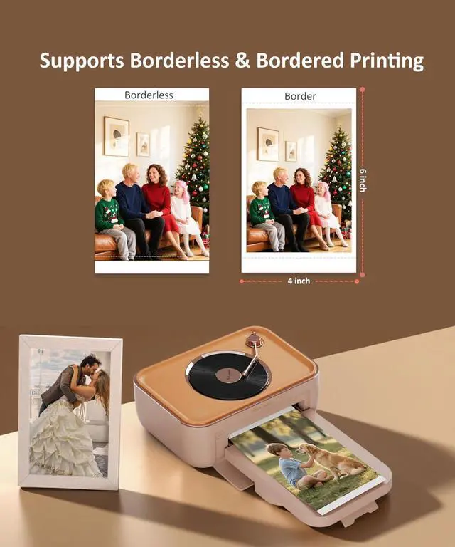 Alt view image 5 of 7 - CP6000 Photo Printer 4x6'', Full Color Picture Printer, Wi-Fi Wireless Instant Photo Printers for Home Use (20 Papers & 1 Ribbon) for iOS Android, Thermal Dye Sublimation, AR Video, Fun App, Pink