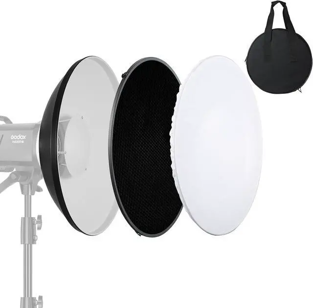 Main image of 12inch/30cm Standard Reflector Beauty Dish with Honeycomb Grid, Diffuser Sock and Bag,for Bowens Mount Studio Strobe Flash Light Like Neewer VC-400HS VE-300 Godox AD200 AD180 AD360 (White)