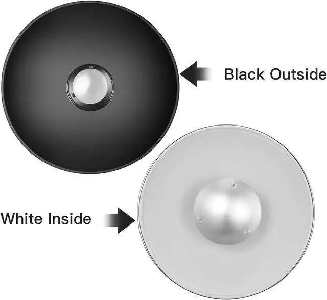 Alt view image 6 of 7 - 12inch/30cm Standard Reflector Beauty Dish with Honeycomb Grid, Diffuser Sock and Bag,for Bowens Mount Studio Strobe Flash Light Like Neewer VC-400HS VE-300 Godox AD200 AD180 AD360 (White)