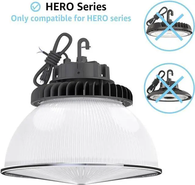 Alt view image 4 of 7 - 60 Degree PC Reflector ONLY for Hero Series LED High Bay Light 4-Pack (Milky Reflector with Cover)