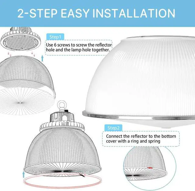 Alt view image 3 of 7 - 60 Degree PC Reflector ONLY for Hero Series LED High Bay Light 4-Pack (Milky Reflector with Cover)