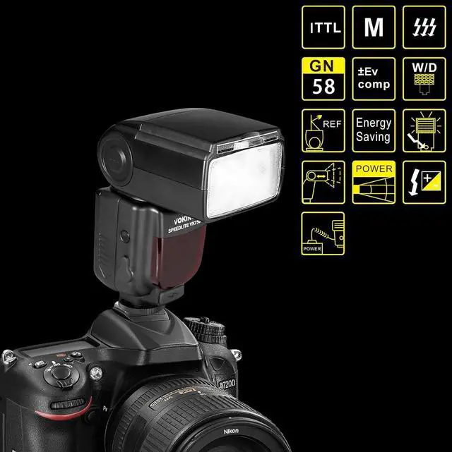 Alt view image 7 of 7 - VK750II TTL Camera Speedlite Flash Compatible with Nikon D3500 D3400 D3300 D3200 D3100 D5600 D7100 D7200 D5300 D5500 D500 D850 D750 and Other DSLR Cameras