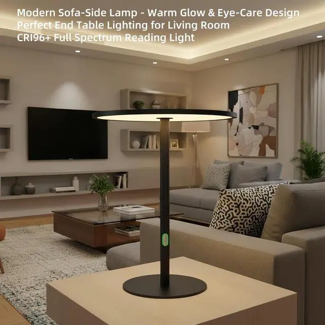 Alt view image 2 of 7 - Ultra-Thin Minimalist LED Desk Lamp - Modern Office & Bedroom Light - 150 LED CRI96+ Dimmable w/Memory - 10W Eye-Caring for Home, Living Room, Study (Black)