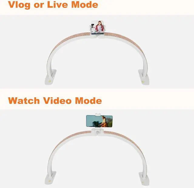 Alt view image 4 of 7 - Half Moon Light for Nail Desk with Phone Holder, 28IN Folding Half-Moon Light with Shinning Diamond, LED Lamp for Nail Art, Eyelash Extension, Tattooing, Skin Management, 10 Brightness Levels, Gold