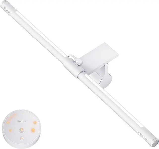 Main image of Monitor Light Bar with Remote, Eye-Care No Glare, Space Saving Home Office Desk Lamp (White), Stepless Dimming, Easy Setup LED Computer Light Backlight for Curved Gaming Monitors Reading Study