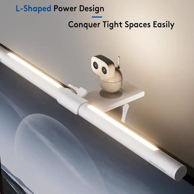 Alt view image 6 of 7 - Monitor Light Bar with Remote, Eye-Care No Glare, Space Saving Home Office Desk Lamp (White), Stepless Dimming, Easy Setup LED Computer Light Backlight for Curved Gaming Monitors Reading Study