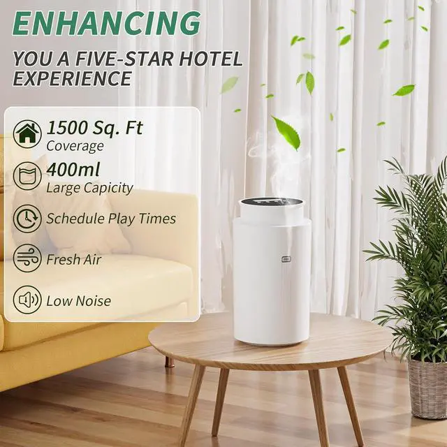 Alt view image 3 of 7 - Scent Air Machine for Home, 1500 Sq. Ft Coverage Hotel Collection Diffuser with Smart Cold Air Tech, Whole House Fragrance, Bluetooth Waterless Oil Diffuser for Large Room, Hotel, Spa, Office