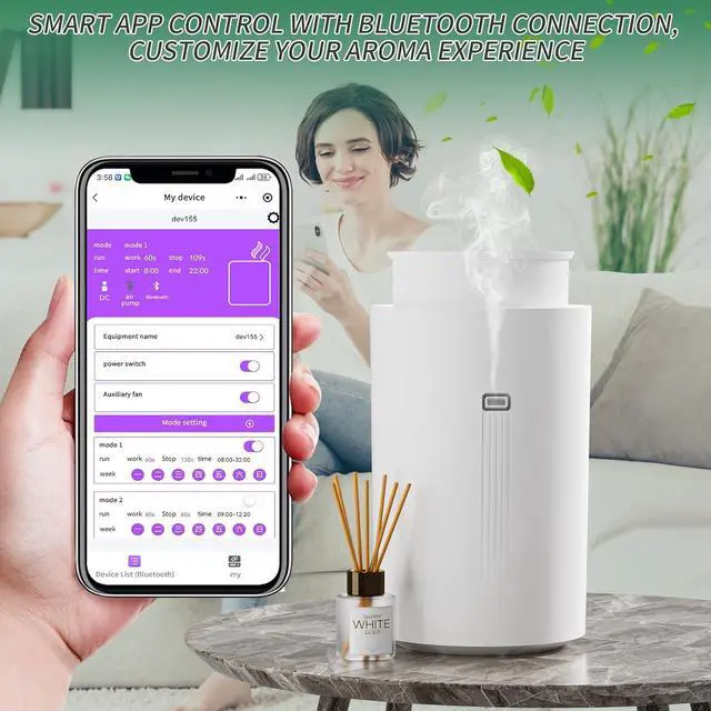 Alt view image 4 of 7 - Scent Air Machine for Home, 1500 Sq. Ft Coverage Hotel Collection Diffuser with Smart Cold Air Tech, Whole House Fragrance, Bluetooth Waterless Oil Diffuser for Large Room, Hotel, Spa, Office