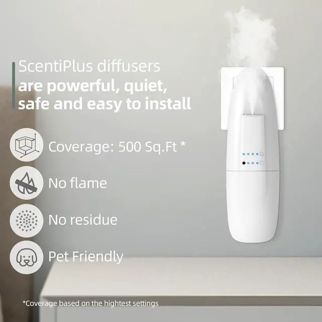 Alt view image 3 of 7 - Plug In Scent Air Machine for Home, Waterless Aroma Diffuser for Essential Oils 100ml/500 Sq.Ft, Portable Fragrance Diffuser with Cold-Air Diffusion Tech for Large Room, Office, Spa (White)