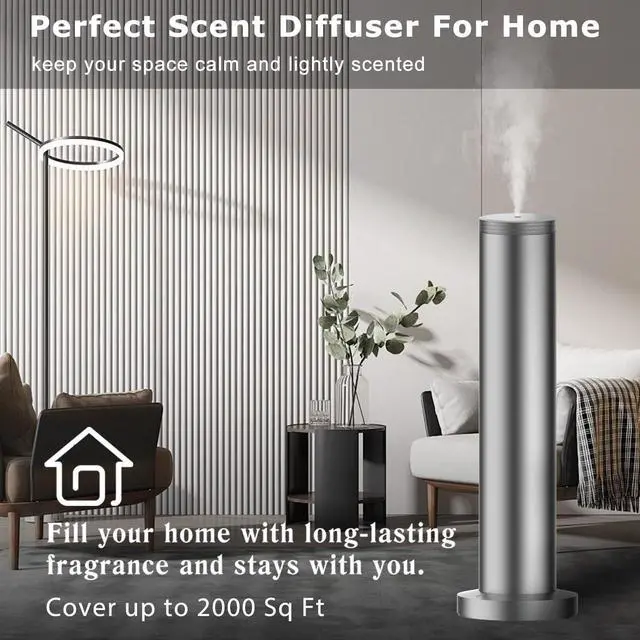 Alt view image 5 of 7 - Hotel Scent Diffuser Machine -Cordless Rechargeable Diffuser for Whole House- Scent Air Machine for Home -App Bluetooth Control - Waterless Essential Oil Diffuser for Large Room, Studio Office -Silver
