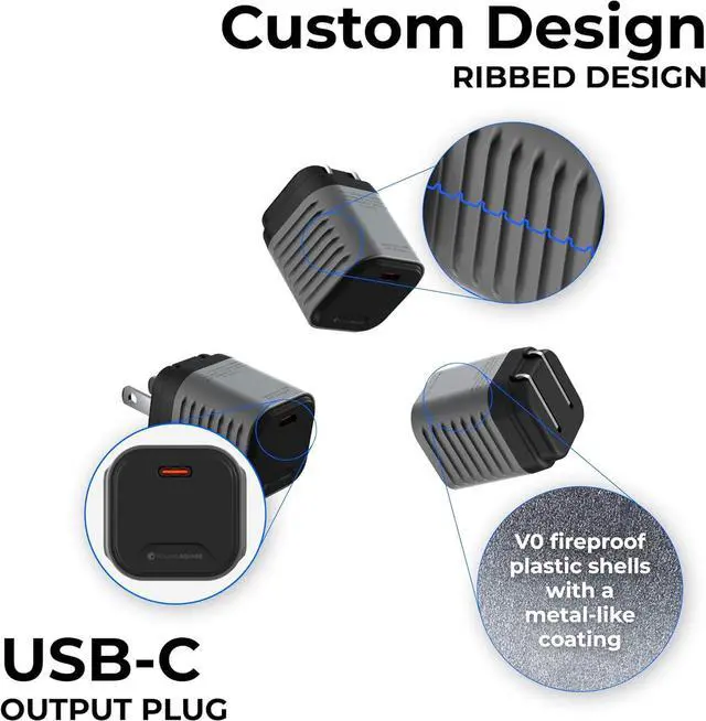 Alt view image 5 of 7 - Supertiny - 65W USB-C GaN Wall Charger, Fast Charging Adapter with Foldable US Plug, Ultra-Compact Travel Charger for Phones, Tablets, Laptops and USB-C Devices (Only 1.7in Long)