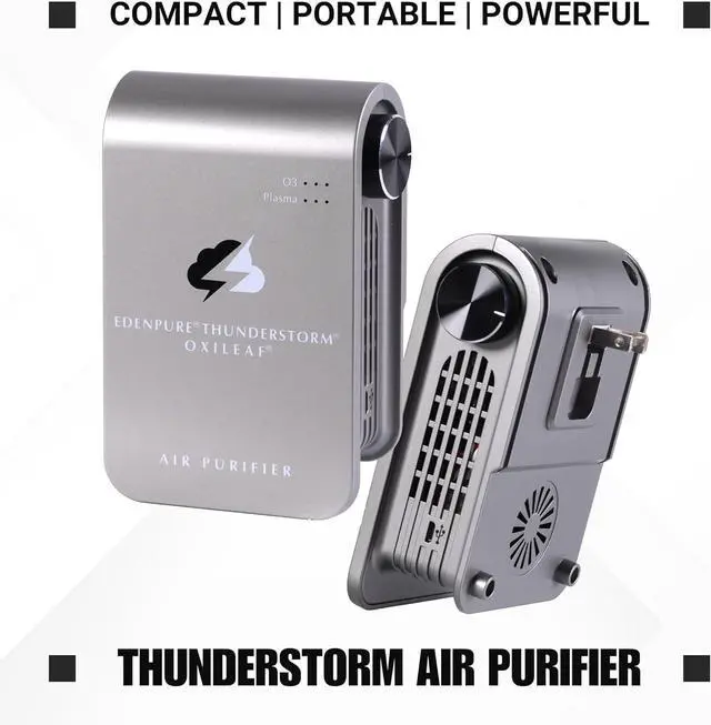 Alt view image 5 of 7 - Thunderstorm III Air Purifier  Small Plug-In Ozone Generator & Ionizer  Eliminates Odors, Pet Smells, Smoke, Mold  Filter-Free Portable Cleaner for Home, Travel, Car, Office Use