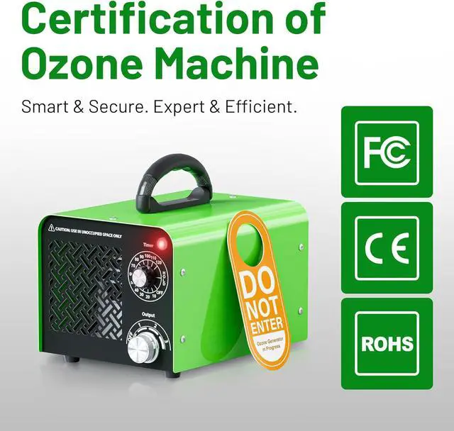 Alt view image 7 of 7 - Ozone Generator 90,000mg, Upgraded Triple-Layer Ozone Output BoardOzone Machine For Areas up to 5,500 sq. ft,Industrial & Home O3 Air Purifier for Home,Rooms, Smoke, Cars,and Pet (Green)