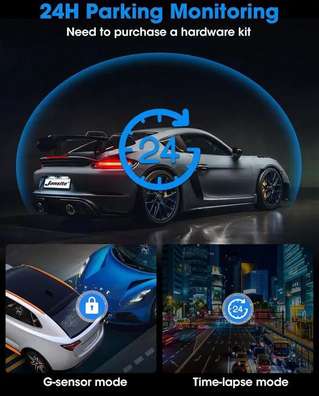 Alt view image 7 of 7 - WiFi 4K Rear View Mirror Camera 12" Mirror Dash Cam Front and Rear w 64G TF Card WDR & HDR Night Vision Loop Recording 24H Parking Assistance Rear View Mirror Dash Cam 2160P