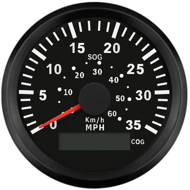 Alt view image 5 of 6 - Marine GPS Speedometer Speedo Gauge 35MPH with Backlight for Boat Yacht Ship Vessel 3-3/8'' (85mm) 12 24 Volt (LED Shows Course not Odometer)