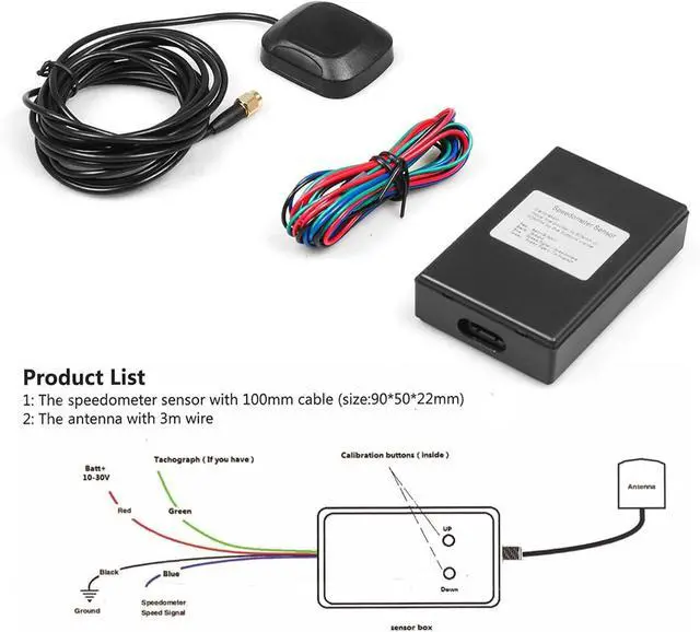 Alt view image 4 of 6 - Universal GPS Speed Sender Speedometer Sensor Adapter for Car Truck Boat GPS Speedometer Gauge Meter