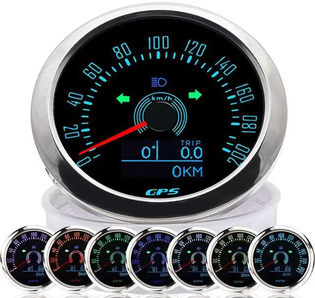 Main image of 85mm GPS Speedometer Gauge 0200KM/H Boat Speedometer Waterproof Marine Speed Gauge Meter with COG Trip Total Mileage for Car Truck Motorcycle 7 Colors Backlit 9-32V