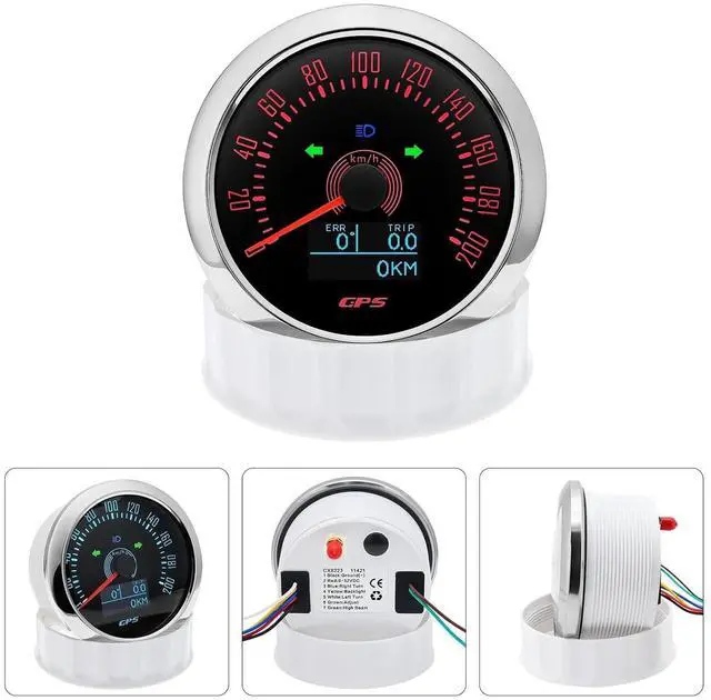 Alt view image 5 of 7 - 85mm GPS Speedometer Gauge 0200KM/H Boat Speedometer Waterproof Marine Speed Gauge Meter with COG Trip Total Mileage for Car Truck Motorcycle 7 Colors Backlit 9-32V