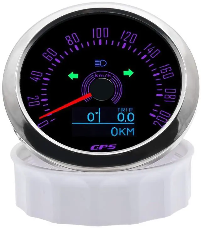 Alt view image 7 of 7 - 85mm GPS Speedometer Gauge 0200KM/H Boat Speedometer Waterproof Marine Speed Gauge Meter with COG Trip Total Mileage for Car Truck Motorcycle 7 Colors Backlit 9-32V