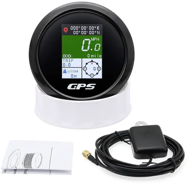 Alt view image 7 of 7 - GPS Speedometer 85mm 3-3/8" Digital Boat GPS Speedometer Gauge Waterproof MPH Knots Km/h Adjustable for Car Marine Truck Motorcycle 9-32V (All Black)