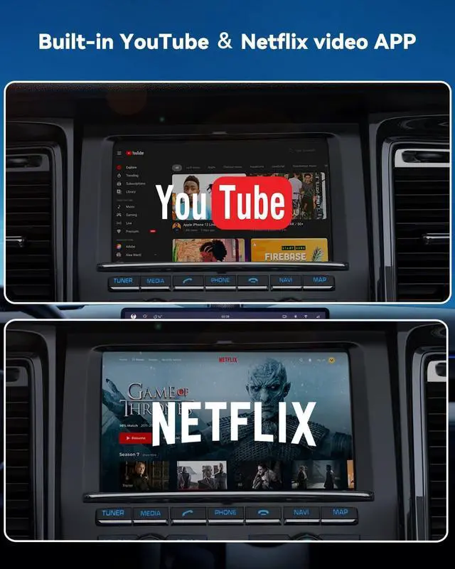 Alt view image 3 of 7 - CarPlay AI Box | Wireless CarPlay Adapter with Netflix & YouTube, 3-in-1 Smart Box, Car Video Player Support 4K, Dual-Band WiFi, HDMI Output | for Cars with Wired CarPlay