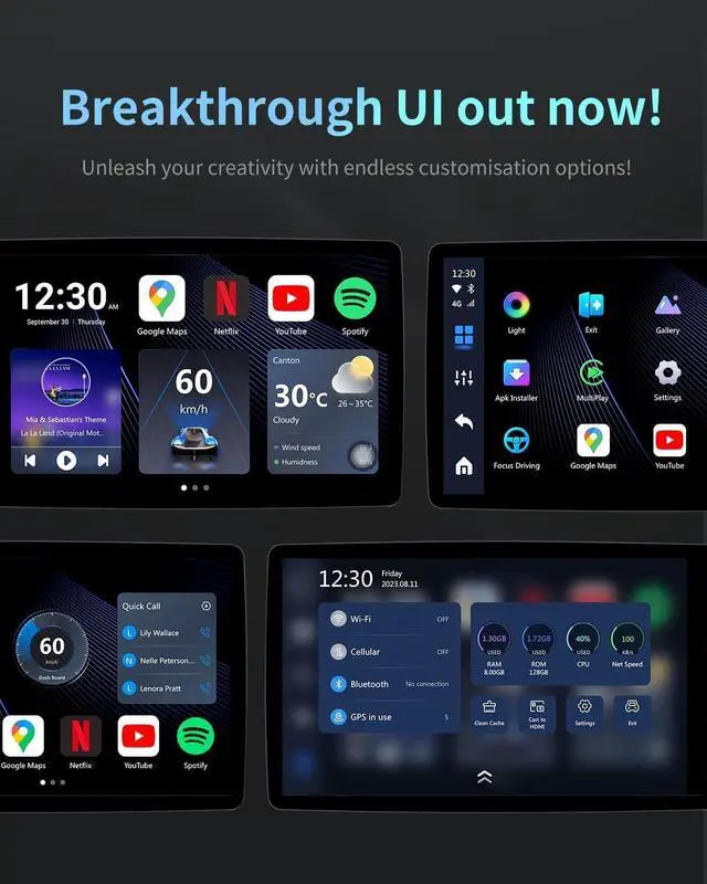 Alt view image 4 of 7 - P3 OttoAiBox - 2024 Android 12 CarPlay AI Box, Wireless CarPlay & Android Auto Adapter, 8GB+128GB, HDMI Output, GPS, Video Viewing YouTube, Netflix, Tiktok, etc