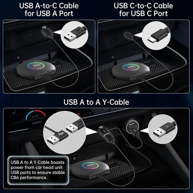 Alt view image 7 of 7 - Magic Ai Box for Wireless Carplay/Android Auto Wireless, 6-in-1 Ai Box, 4G LTE, GPS, DriveChat, Dual Bluetooth/WiFi, Plug & Play for 2016+ Wired CarPlay/Android Auto