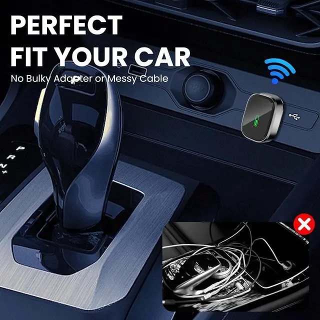 Alt view image 2 of 7 - Wireless CarPlay Adapter, 2-in-1 CarPlay & Android Auto Adapter  Mini Snug Fit Design, Convert Factory Wired to Wireless for iPhone iOS 10+ & Android 11+