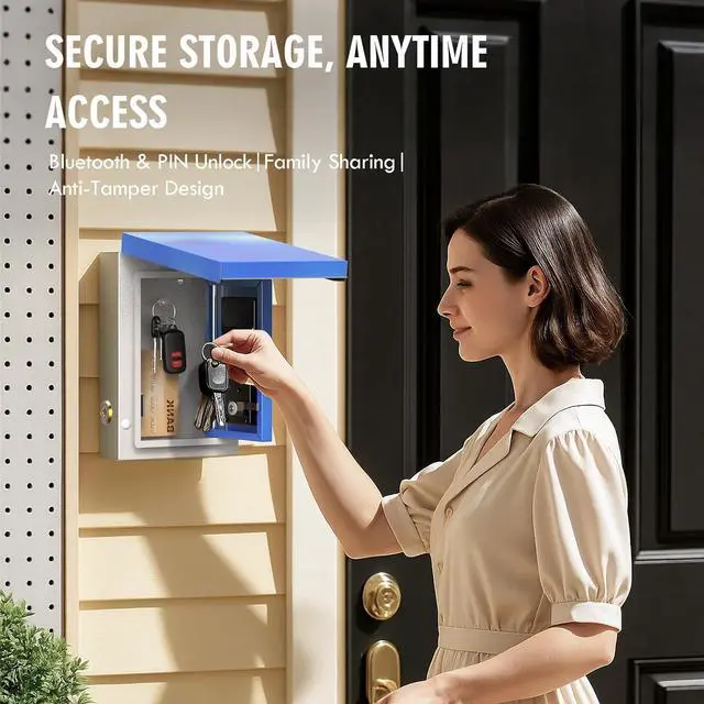 Alt view image 4 of 6 - Key Lock Box Outdoor, Wall Mount Lockbox for Outside, OTP/Fixed Password, APP Bluetooth/Wi-Fi, Spare Key Unlock, Smart Keybox for Home, Realtors, Apartments, Garage, Store, Office