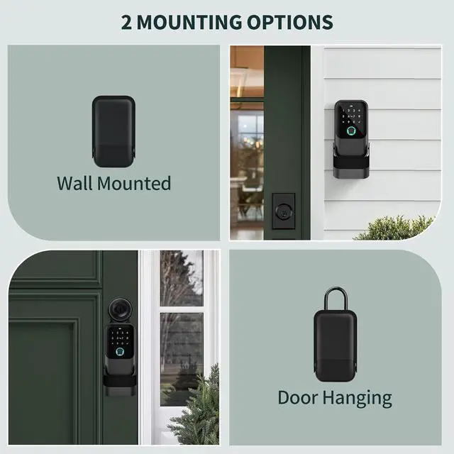 Alt view image 5 of 7 - Smart Key Lock Box, TTLock APP Control, Fingerprint, Manual Keys, Access Card, EKey and Passcode Unlock, Electronic Bluetooth Wireless Lock Box for Airbnb Realtor House Office